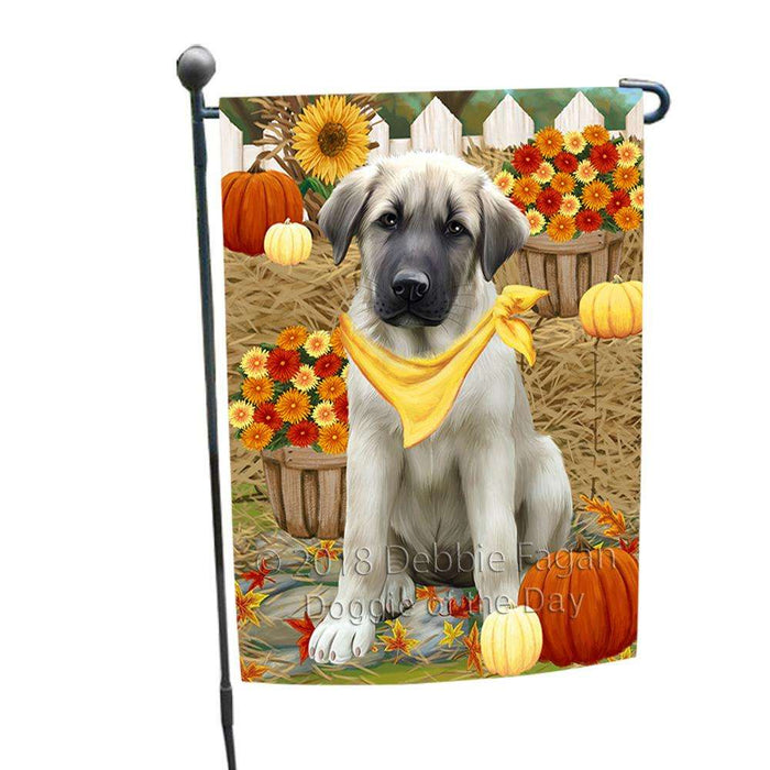 Fall Autumn Greeting Anatolian Shepherd Dog with Pumpkins Garden Flag GFLG0547