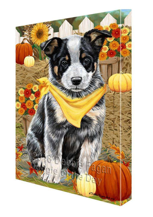Fall Autumn Greeting Australian Cattle Dog with Pumpkins Canvas Print Wall Art Décor CVS72242