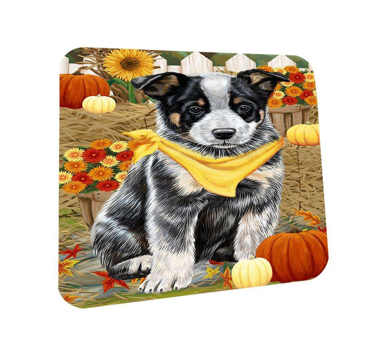 Fall Autumn Greeting Australian Cattle Dog with Pumpkins Coasters Set of 4 CST50616