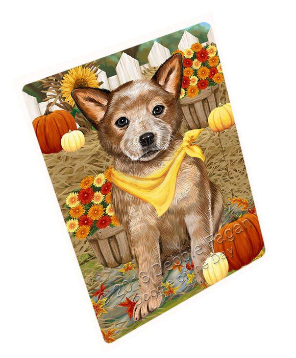 Fall Autumn Greeting Australian Cattle Dog with Pumpkins Cutting Board C56028