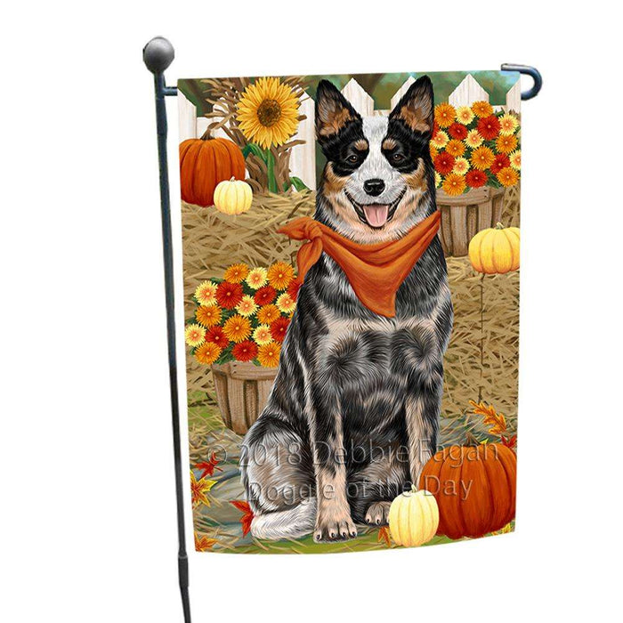 Fall Autumn Greeting Australian Cattle Dog with Pumpkins Garden Flag GFLG0548
