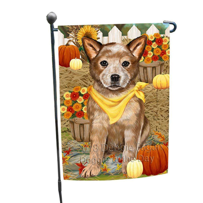 Fall Autumn Greeting Australian Cattle Dog with Pumpkins Garden Flag GFLG0549
