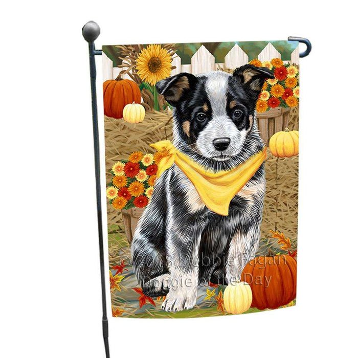 Fall Autumn Greeting Australian Cattle Dog with Pumpkins Garden Flag GFLG0550