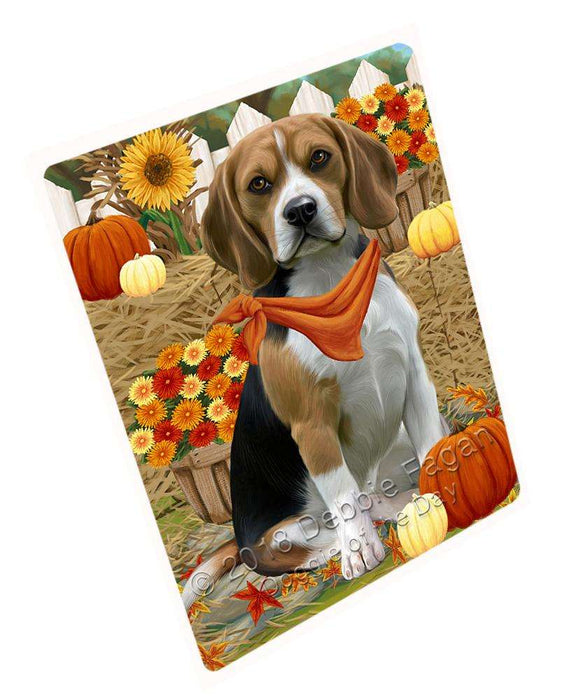 Fall Autumn Greeting Beagle Dog with Pumpkins Cutting Board C56067