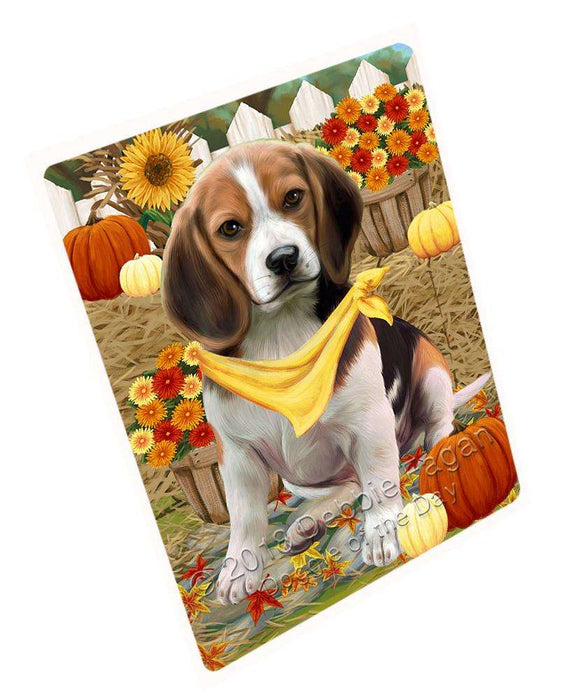 Fall Autumn Greeting Beagle Dog with Pumpkins Cutting Board C56070