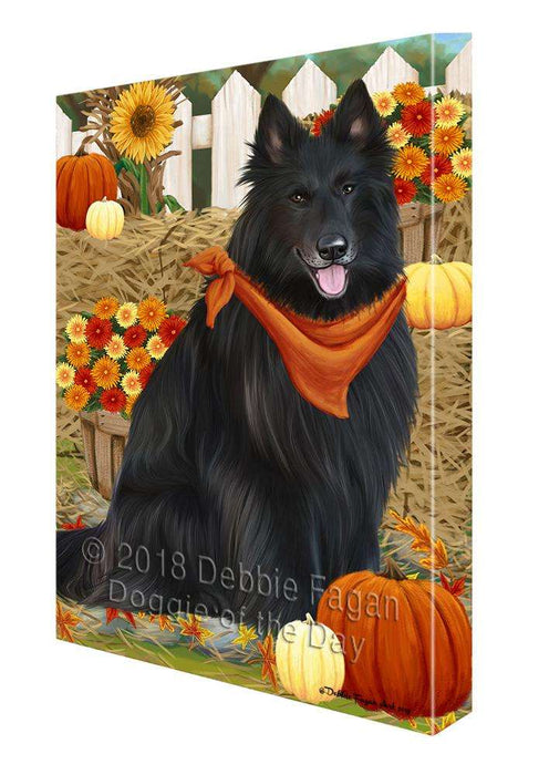 Fall Autumn Greeting Belgian Shepherd Dog with Pumpkins Canvas Print Wall Art Décor CVS72368