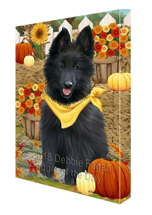 Fall Autumn Greeting Belgian Shepherd Dog with Pumpkins Canvas Print Wall Art Décor CVS72377