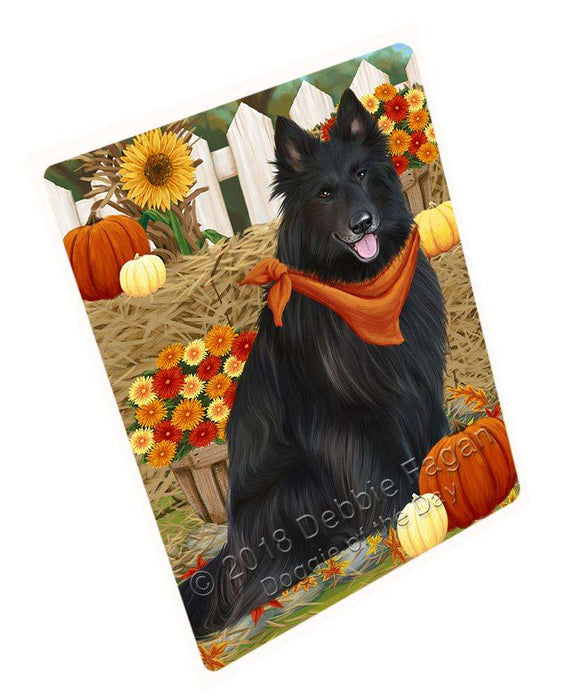 Fall Autumn Greeting Belgian Shepherd Dog with Pumpkins Cutting Board C56073