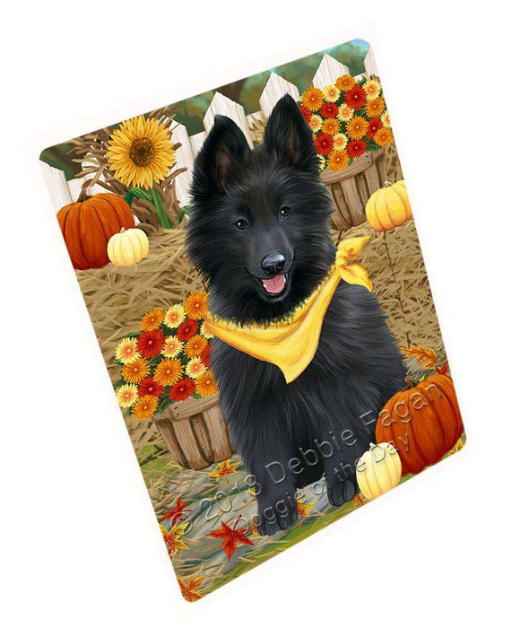 Fall Autumn Greeting Belgian Shepherd Dog with Pumpkins Cutting Board C56076