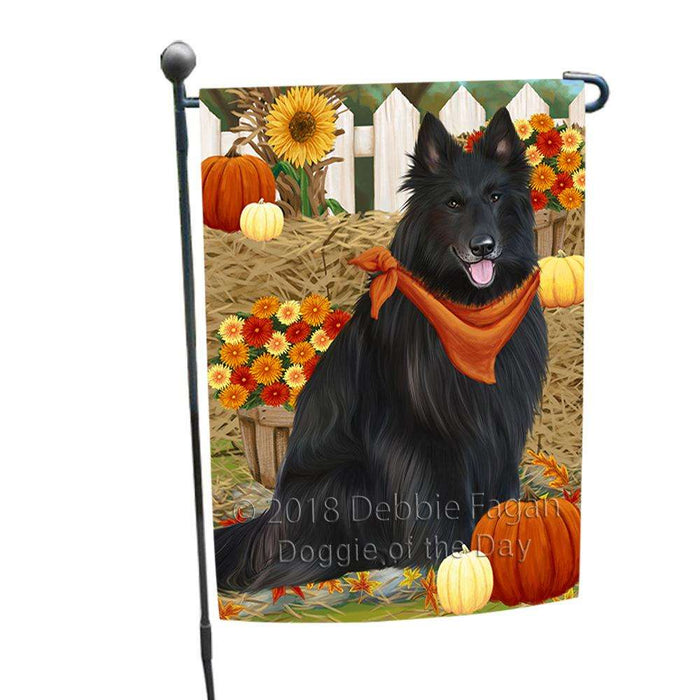 Fall Autumn Greeting Belgian Shepherd Dog with Pumpkins Garden Flag GFLG0564