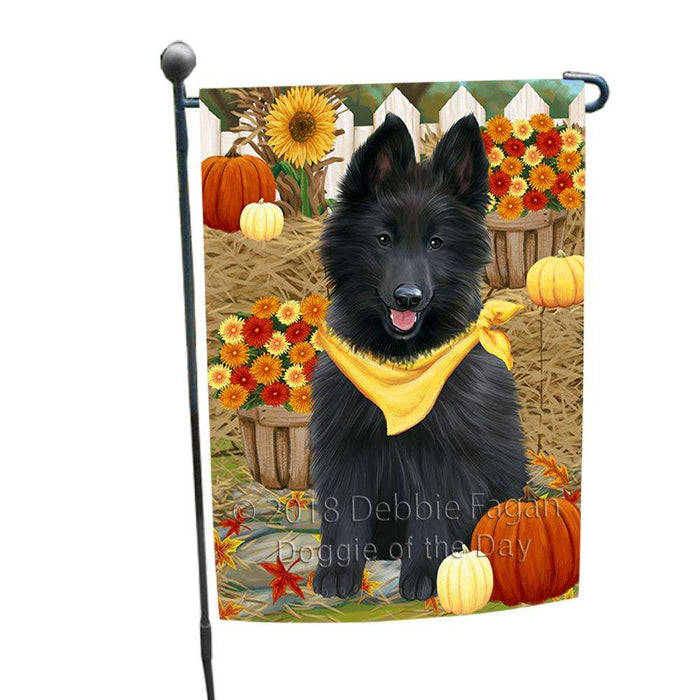 Fall Autumn Greeting Belgian Shepherd Dog with Pumpkins Garden Flag GFLG0565
