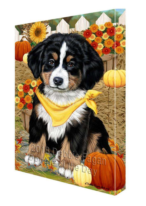 Fall Autumn Greeting Bernese Mountain Dog with Pumpkins Canvas Print Wall Art Décor CVS72395
