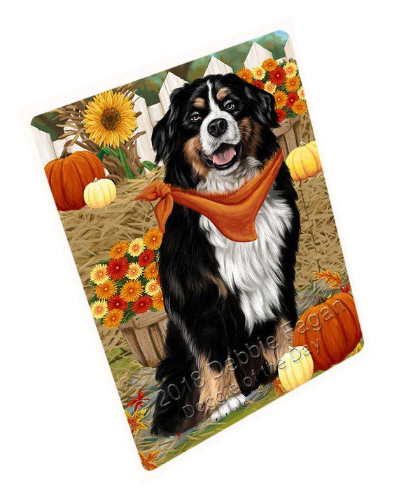 Fall Autumn Greeting Bernese Mountain Dog with Pumpkins Cutting Board C56079