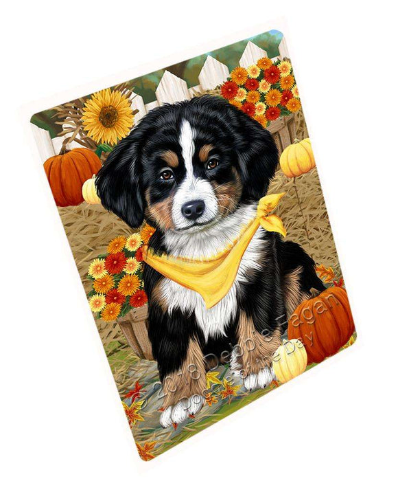 Fall Autumn Greeting Bernese Mountain Dog with Pumpkins Cutting Board C56082