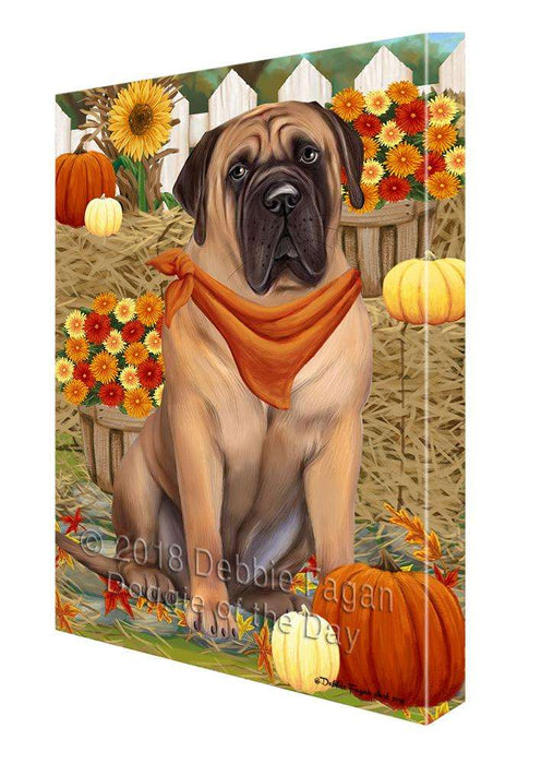 Fall Autumn Greeting Bullmastiff Dog with Pumpkins Canvas Print Wall Art Décor CVS72629