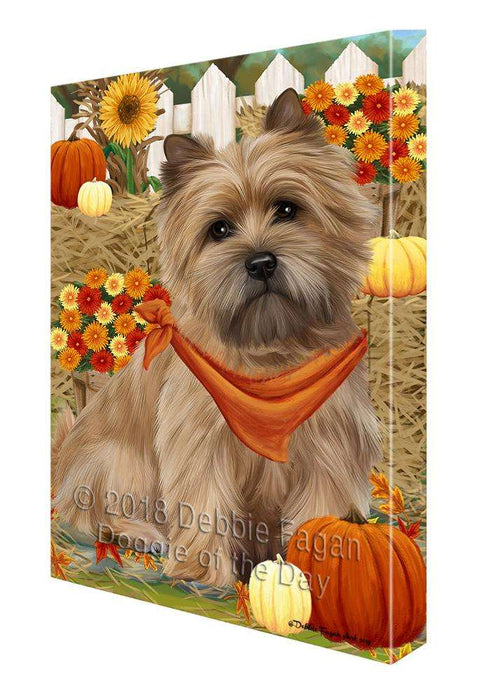 Fall Autumn Greeting Cairn Terrier Dog with Pumpkins Canvas Print Wall Art Décor CVS72647