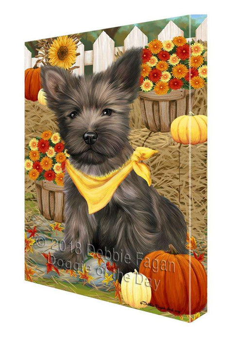 Fall Autumn Greeting Cairn Terrier Dog with Pumpkins Canvas Print Wall Art Décor CVS72656