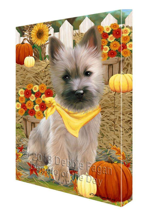 Fall Autumn Greeting Cairn Terrier Dog with Pumpkins Canvas Print Wall Art Décor CVS72665