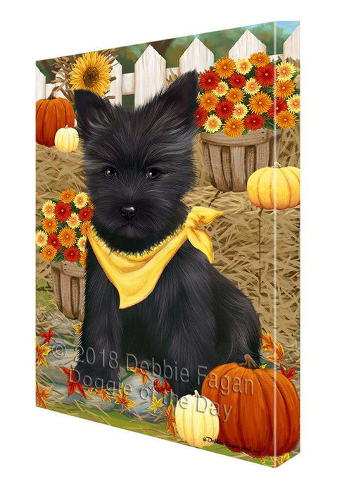 Fall Autumn Greeting Cairn Terrier Dog with Pumpkins Canvas Print Wall Art Décor CVS72674