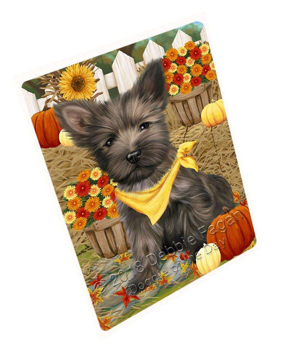 Fall Autumn Greeting Cairn Terrier Dog with Pumpkins Cutting Board C56169