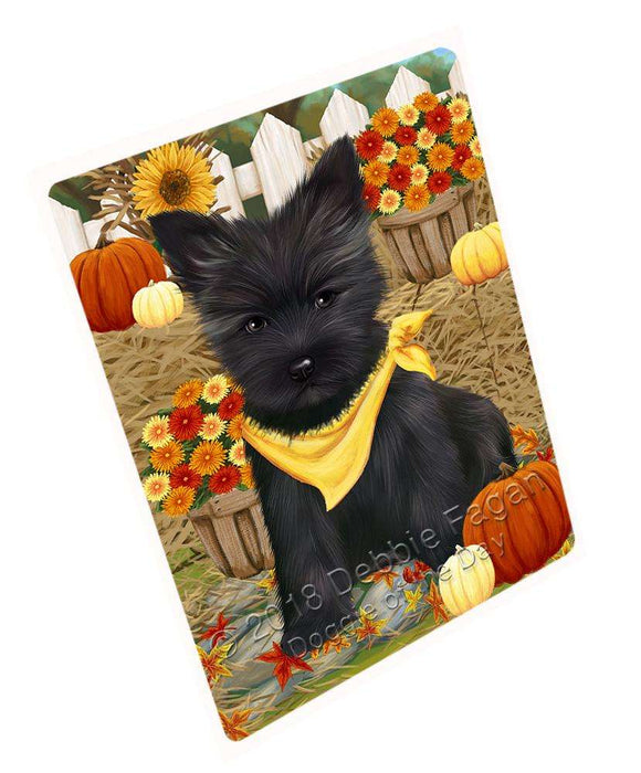 Fall Autumn Greeting Cairn Terrier Dog with Pumpkins Cutting Board C56175