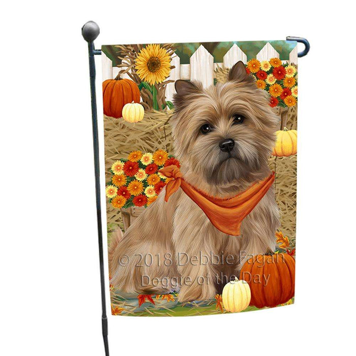 Fall Autumn Greeting Cairn Terrier Dog with Pumpkins Garden Flag GFLG0595