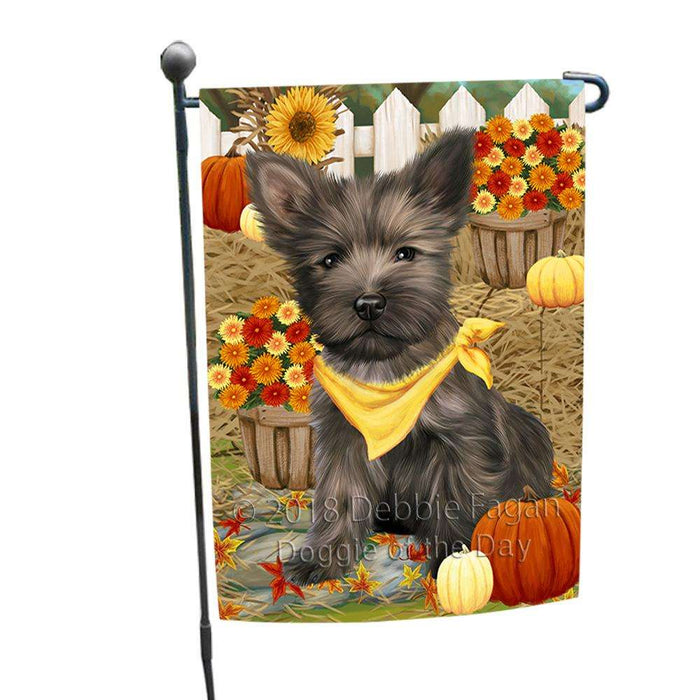 Fall Autumn Greeting Cairn Terrier Dog with Pumpkins Garden Flag GFLG0596