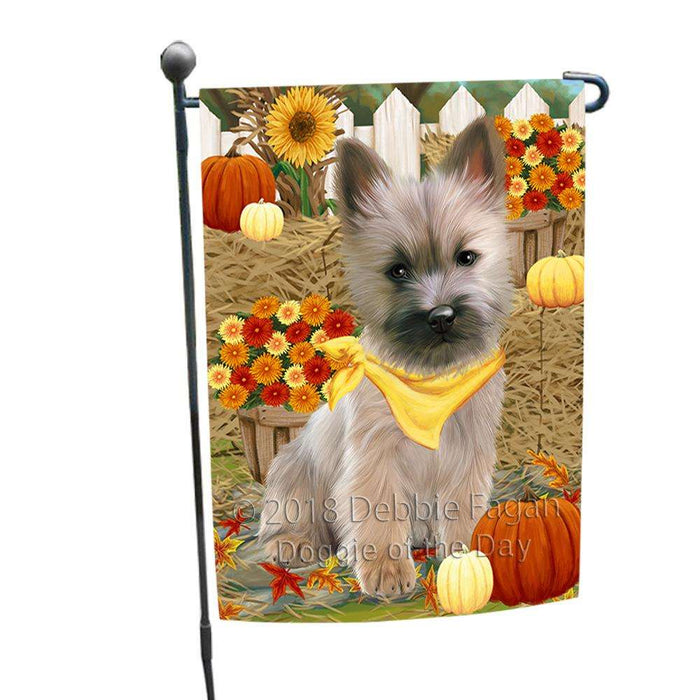 Fall Autumn Greeting Cairn Terrier Dog with Pumpkins Garden Flag GFLG0597