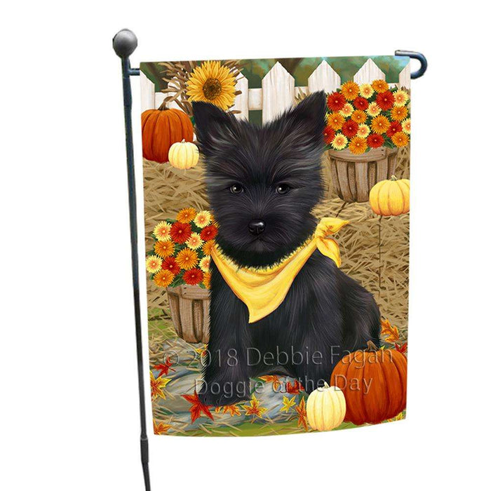 Fall Autumn Greeting Cairn Terrier Dog with Pumpkins Garden Flag GFLG0598