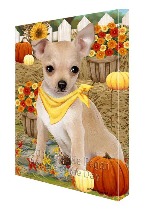 Fall Autumn Greeting Chihuahua Dog with Pumpkins Canvas Print Wall Art Décor CVS72800