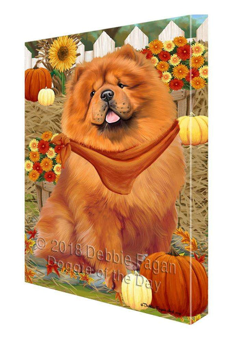 Fall Autumn Greeting Chow Chow Dog with Pumpkins Canvas Print Wall Art Décor CVS72809