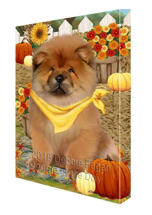Fall Autumn Greeting Chow Chow Dog with Pumpkins Canvas Print Wall Art Décor CVS72827