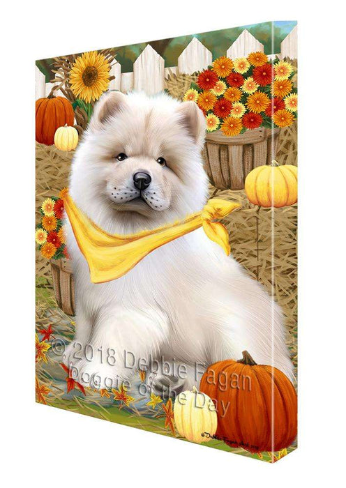 Fall Autumn Greeting Chow Chow Dog with Pumpkins Canvas Print Wall Art Décor CVS72836