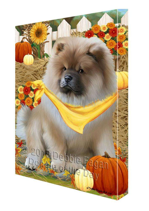 Fall Autumn Greeting Chow Chow Dog with Pumpkins Canvas Print Wall Art Décor CVS72845