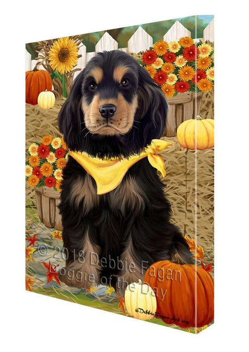 Fall Autumn Greeting Cocker Spaniel Dog with Pumpkins Canvas Print Wall Art Décor CVS87695