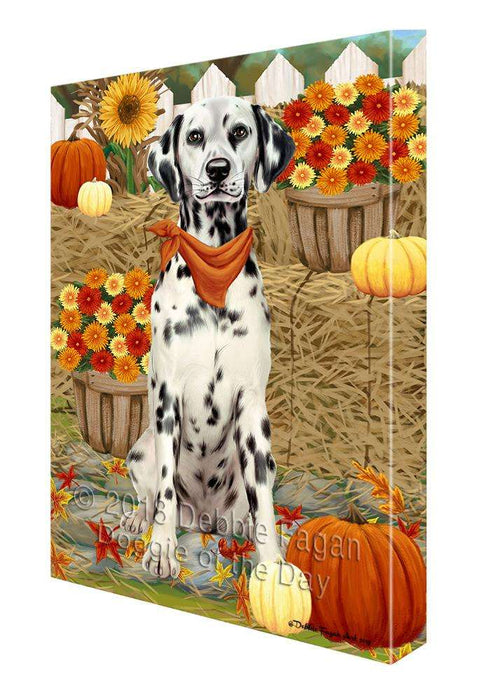 Fall Autumn Greeting Dalmatian Dog with Pumpkins Canvas Print Wall Art Décor CVS72926