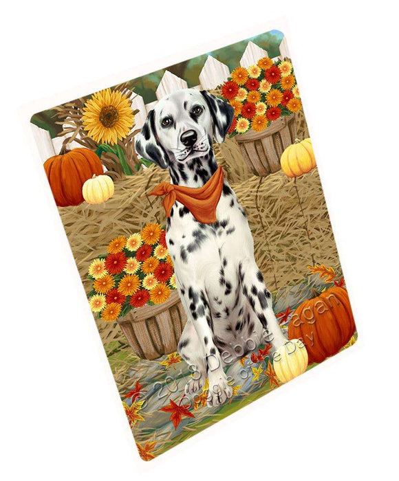Fall Autumn Greeting Dalmatian Dog with Pumpkins Cutting Board C56259
