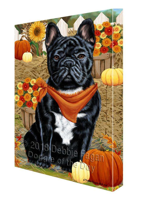 Fall Autumn Greeting French Bulldog with Pumpkins Canvas Print Wall Art Décor CVS72962