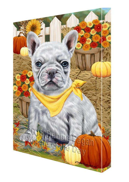 Fall Autumn Greeting French Bulldog with Pumpkins Canvas Print Wall Art Décor CVS72971