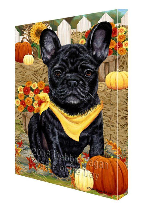 Fall Autumn Greeting French Bulldog with Pumpkins Canvas Print Wall Art Décor CVS72980