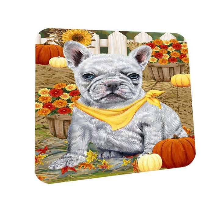 Fall Autumn Greeting French Bulldog with Pumpkins Coasters Set of 4 CST50697