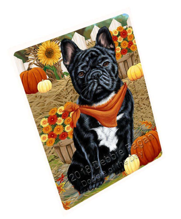 Fall Autumn Greeting French Bulldog with Pumpkins Cutting Board C56271