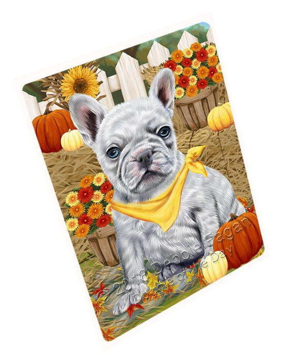Fall Autumn Greeting French Bulldog with Pumpkins Cutting Board C56274