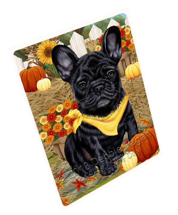 Fall Autumn Greeting French Bulldog with Pumpkins Cutting Board C56277