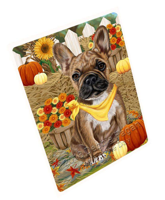 Fall Autumn Greeting French Bulldog with Pumpkins Cutting Board C56280