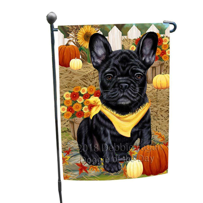 Fall Autumn Greeting French Bulldog with Pumpkins Garden Flag GFLG0632
