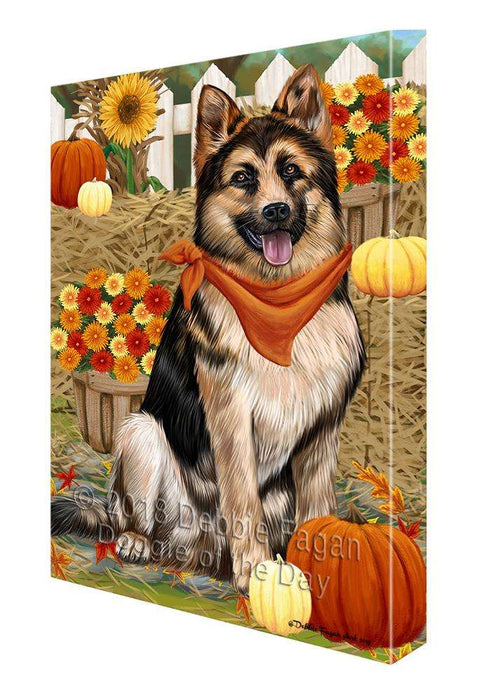 Fall Autumn Greeting German Shepherd Dog with Pumpkins Canvas Print Wall Art Décor CVS72998