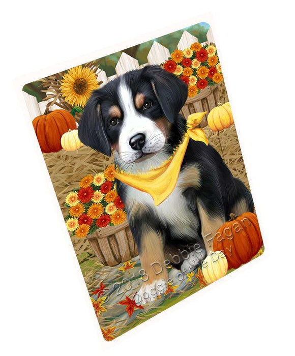 Fall Autumn Greeting Greater Swiss Mountain Dog with Pumpkins Cutting Board C61092