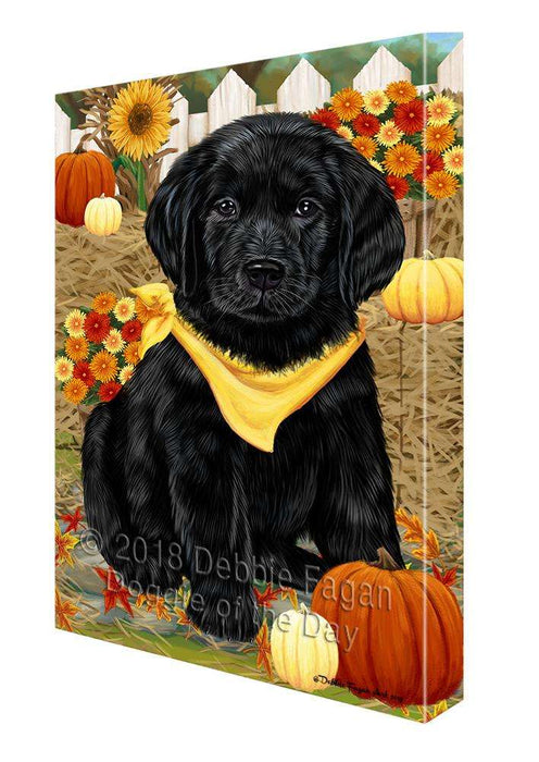 Fall Autumn Greeting Labrador Retriever Dog with Pumpkins Canvas Print Wall Art Décor CVS73151