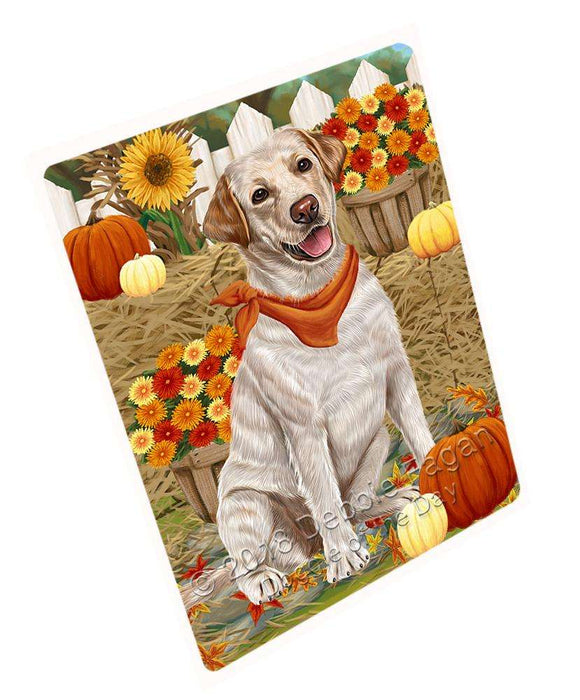 Fall Autumn Greeting Labrador Retriever Dog with Pumpkins Cutting Board C56331